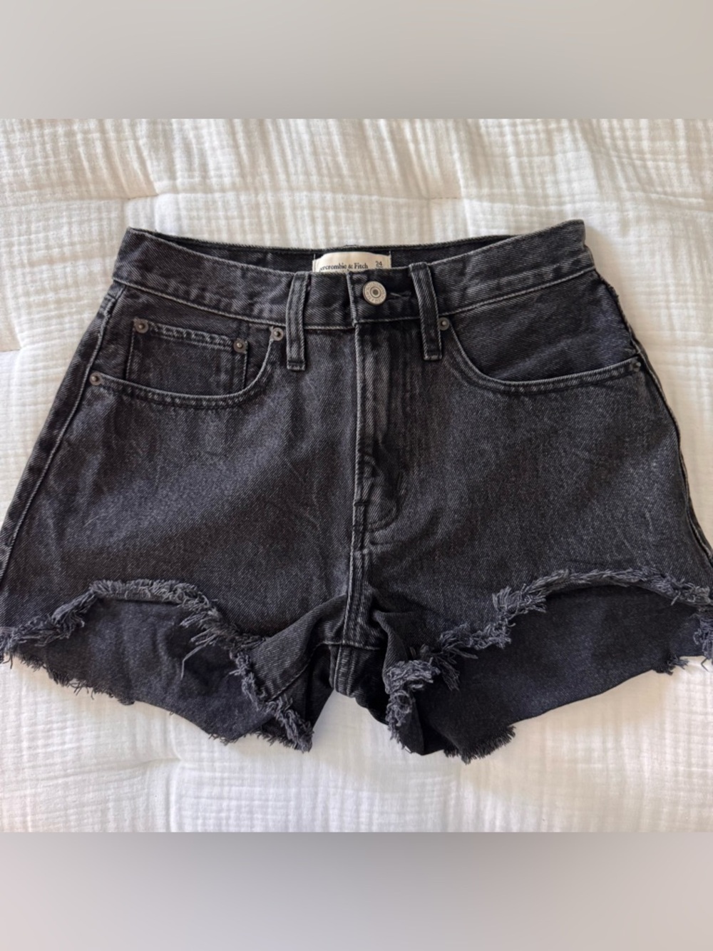 Abercrombie & Fitch Black High-Rise Denim Jean Shorts